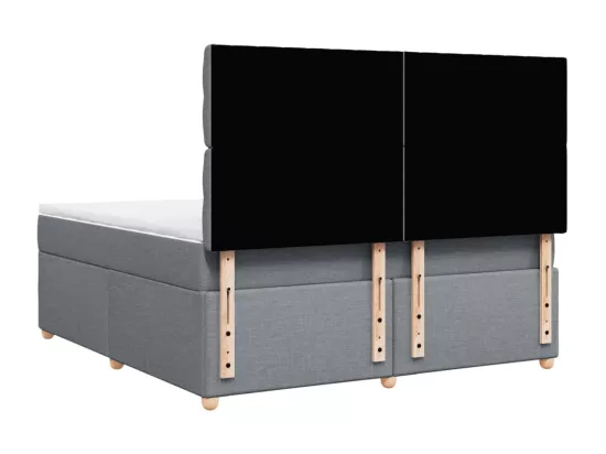 Sommier à lattes de lit avec matelas Gris clair 180x200cm Tissu