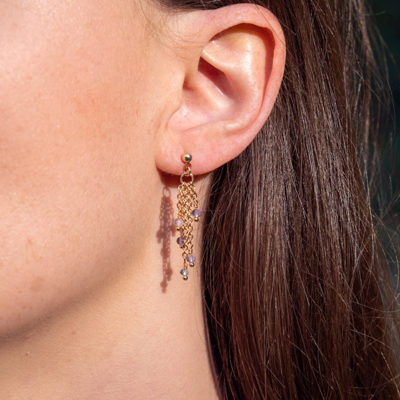 Boucles d'oreilles Bianca en pierres Fluorite