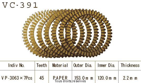 Kyoto - Disques garnis d'embrayage VC391