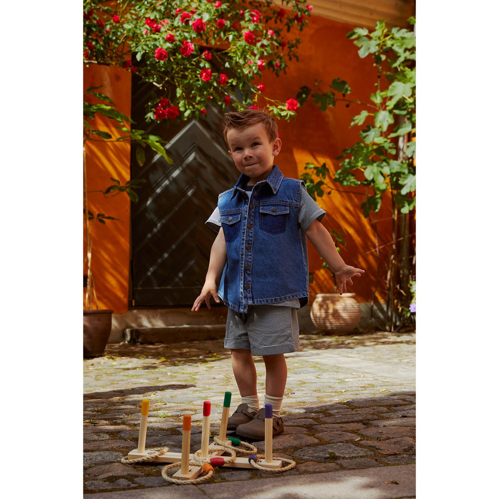 Køb COPENHAGEN COLORS Indigo Blue Washed Organic Boyish Denim Vest