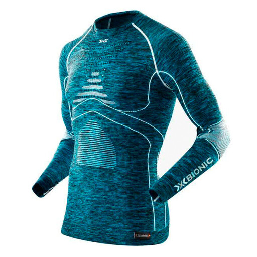 Camiseta masculina X-bionic Evo Melange com gola redonda (M/G)