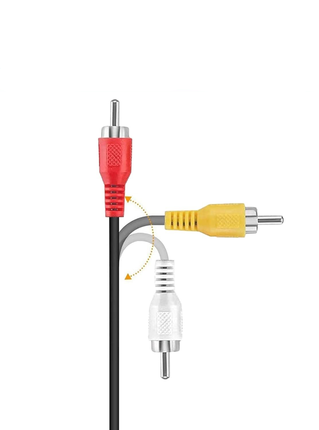 (1.8m) PS3 / PS2 / PS1 AV Cinch Audio Video 3-RCA Kabel - Schwarz