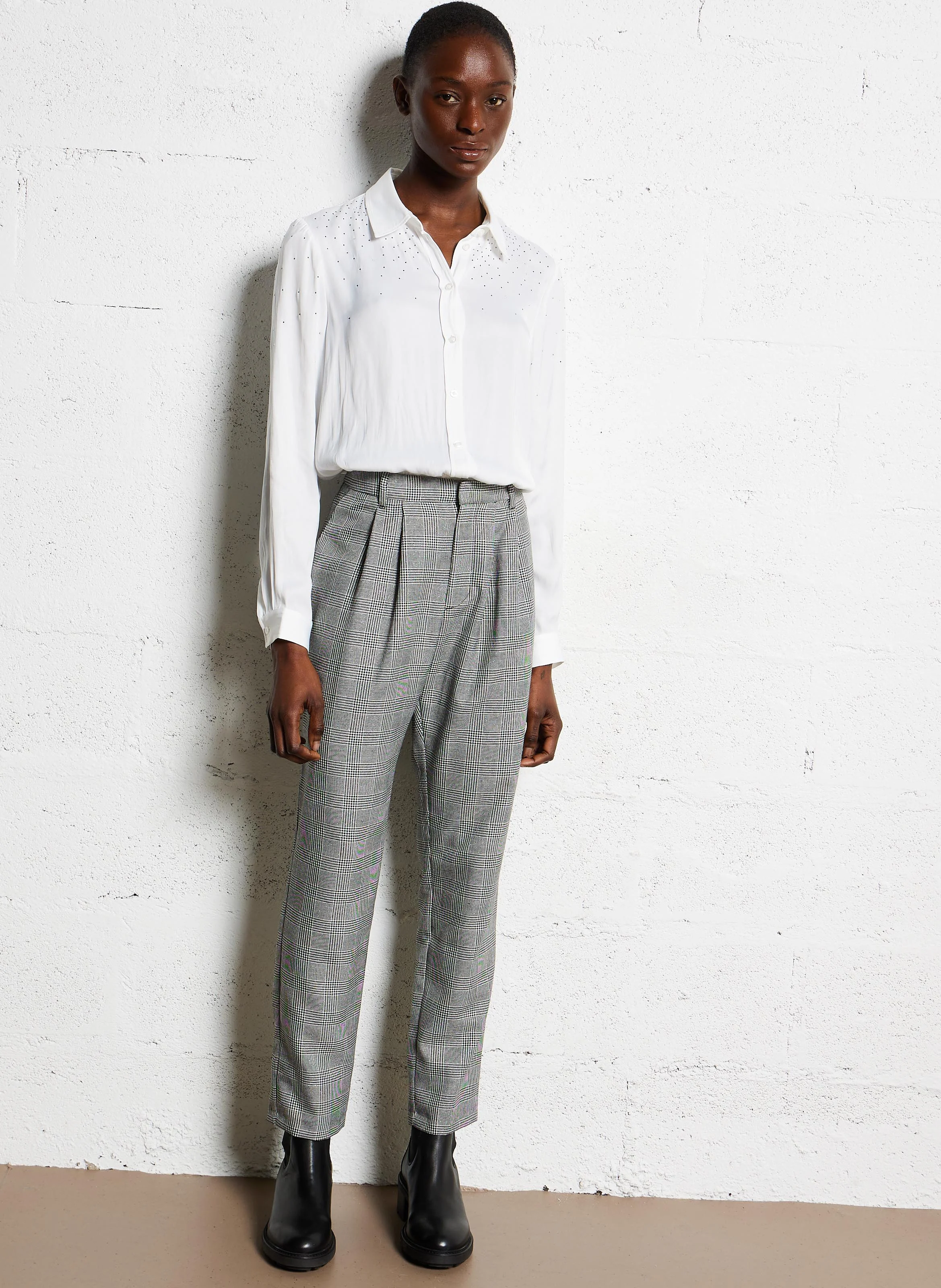 Chemise droite col classique| Blanc