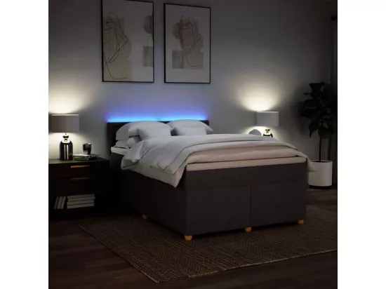 Sommier à lattes de lit avec matelas Marron foncé 160x200 cm