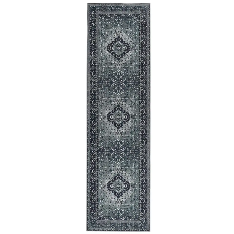 VADKADAM - Laagpolig vloerkleed - Grijs - 80 x 300 cm - Polyester