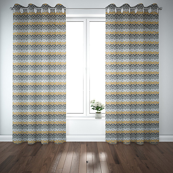 Rideau Glenor GoodHome l.140 x H.260 cm jaune