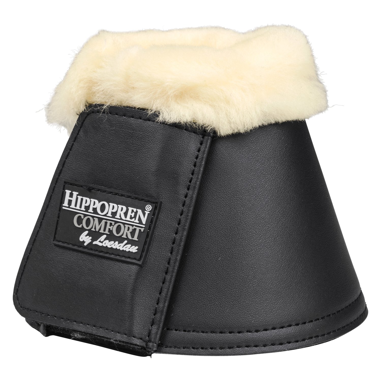 HIPPOPREN COMFORT Lammfell-Hufglocken  - schwarz