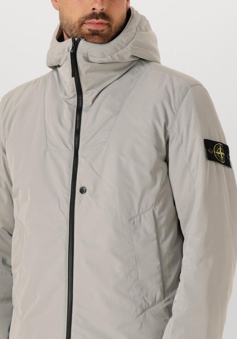 lichtgrijze stone island gewatteerde jas jacket