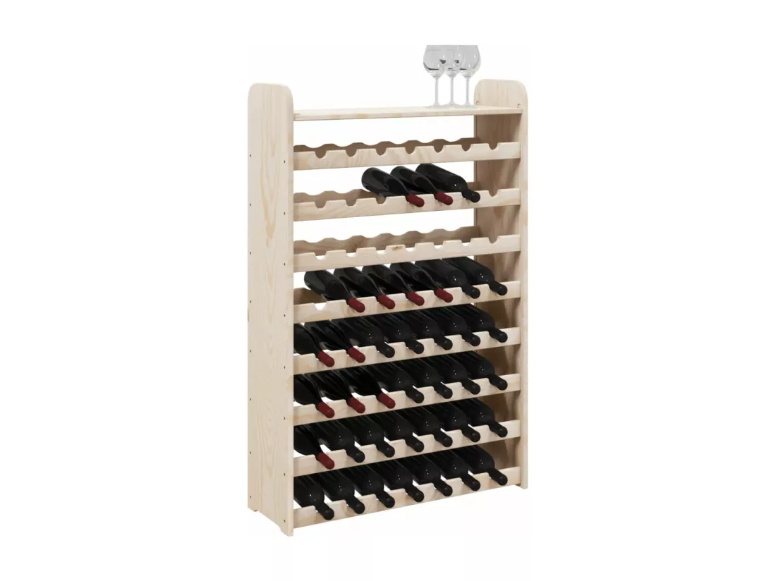 Casier à vin avec panneau supérieur bois de pin massif