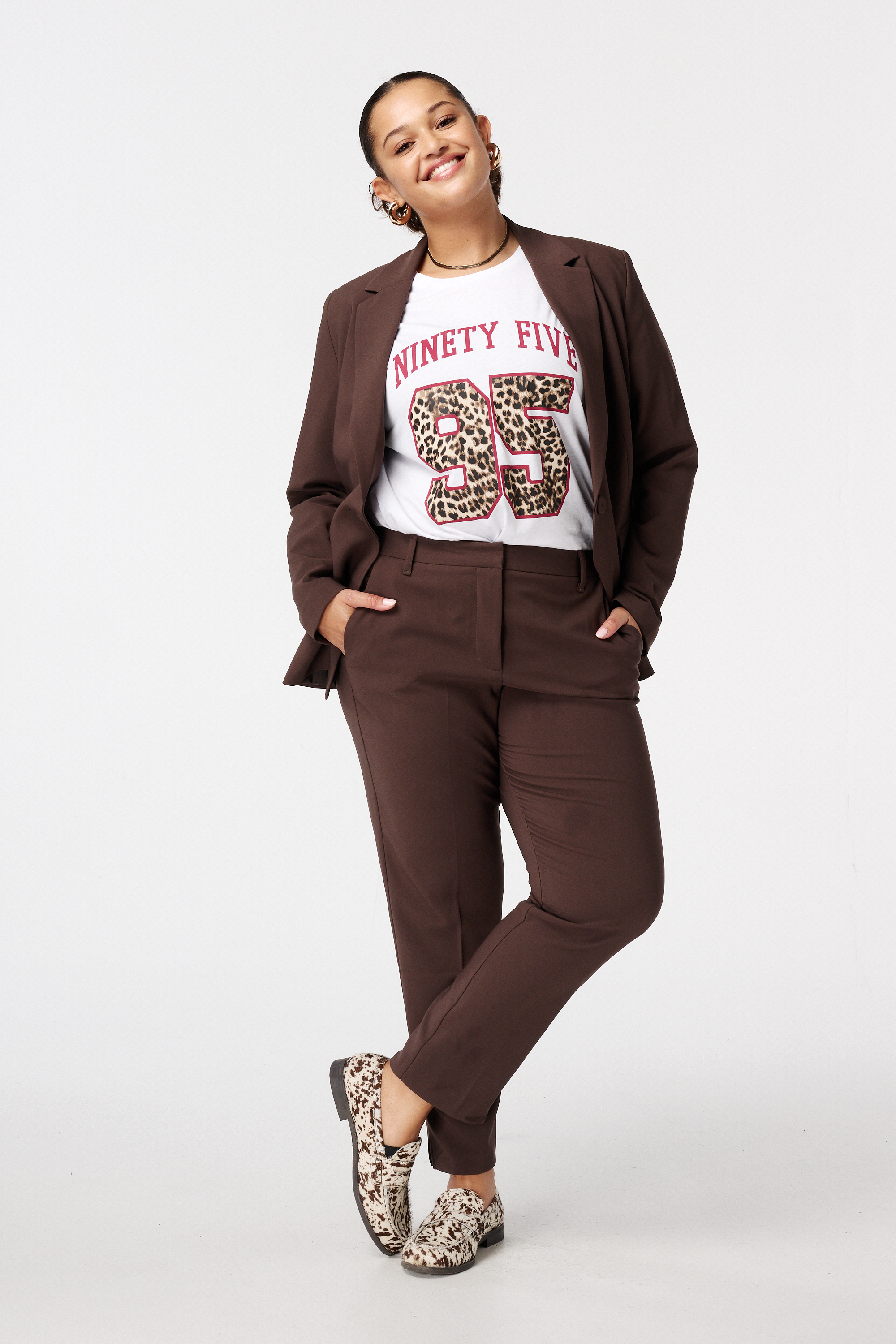 Klassieke blazer Donker bruin