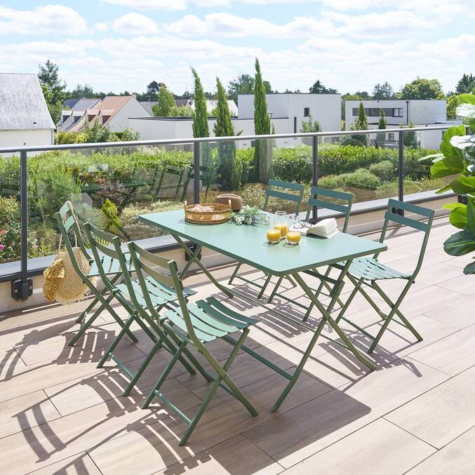 Table de jardin pliante rectangulaire GREENSBORO Vert olive