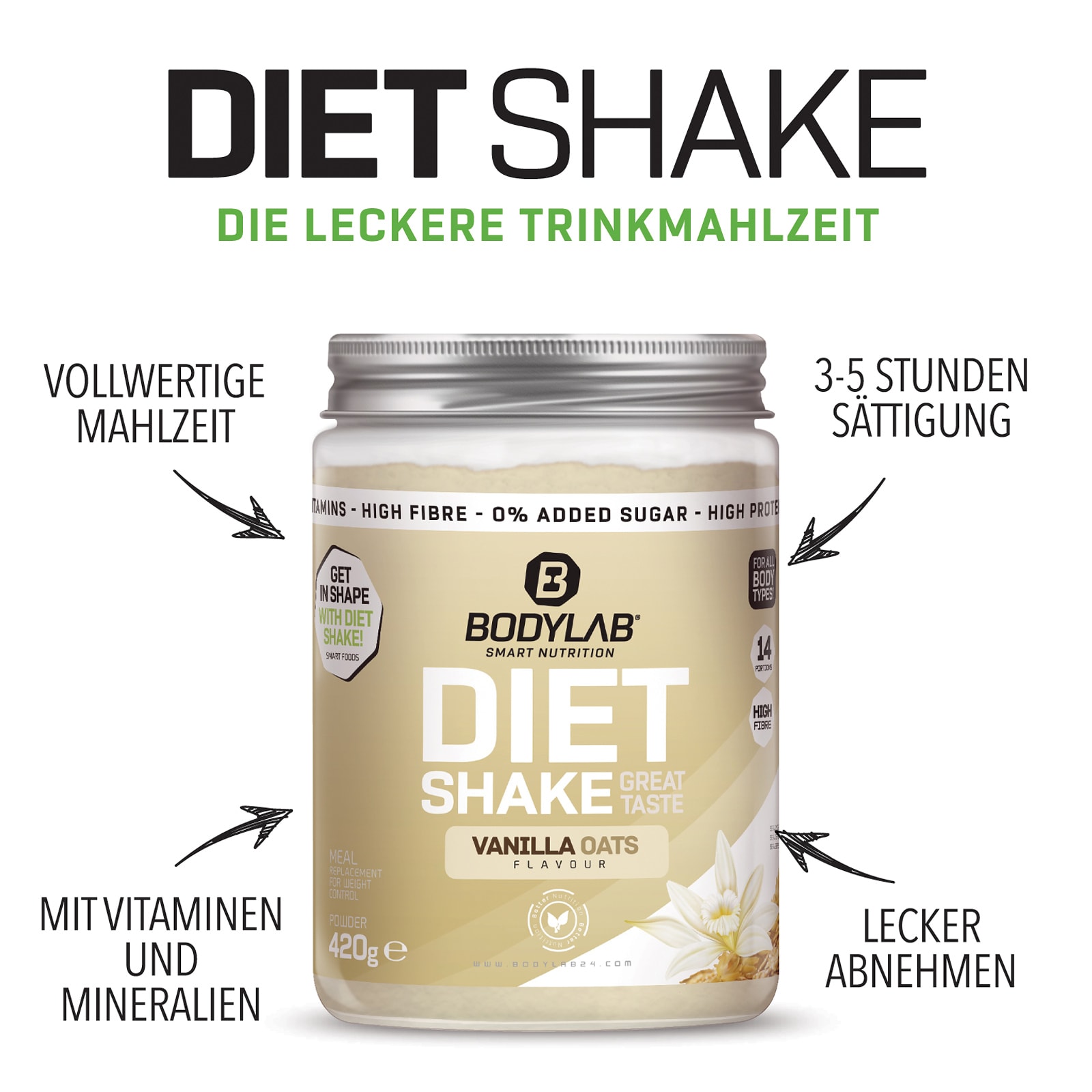 6 x Diet Shake (je 420g) + Shaker