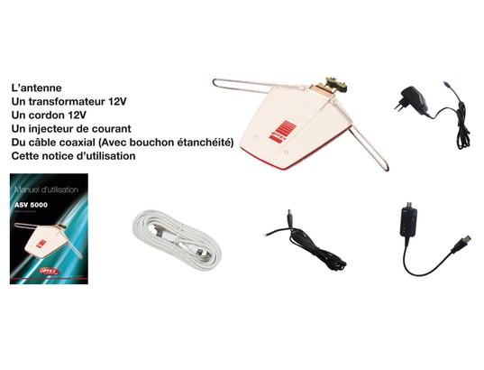 OPTEX - Antenne extérieur Kit antenne tnt extérieure uhf-vhf-fm camping bateau caravan...
