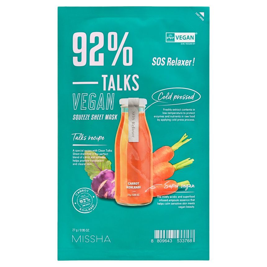 MISSHA - Talks Vegan Squeeze Sheet Mask - 7 soorten