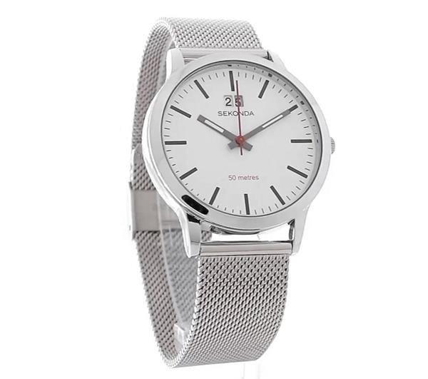 Sekonda Nordic 40mm Silver Watch Round Case White Dial