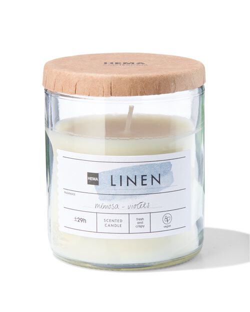 bougie parfumée dans un verre Ø6.5 linen