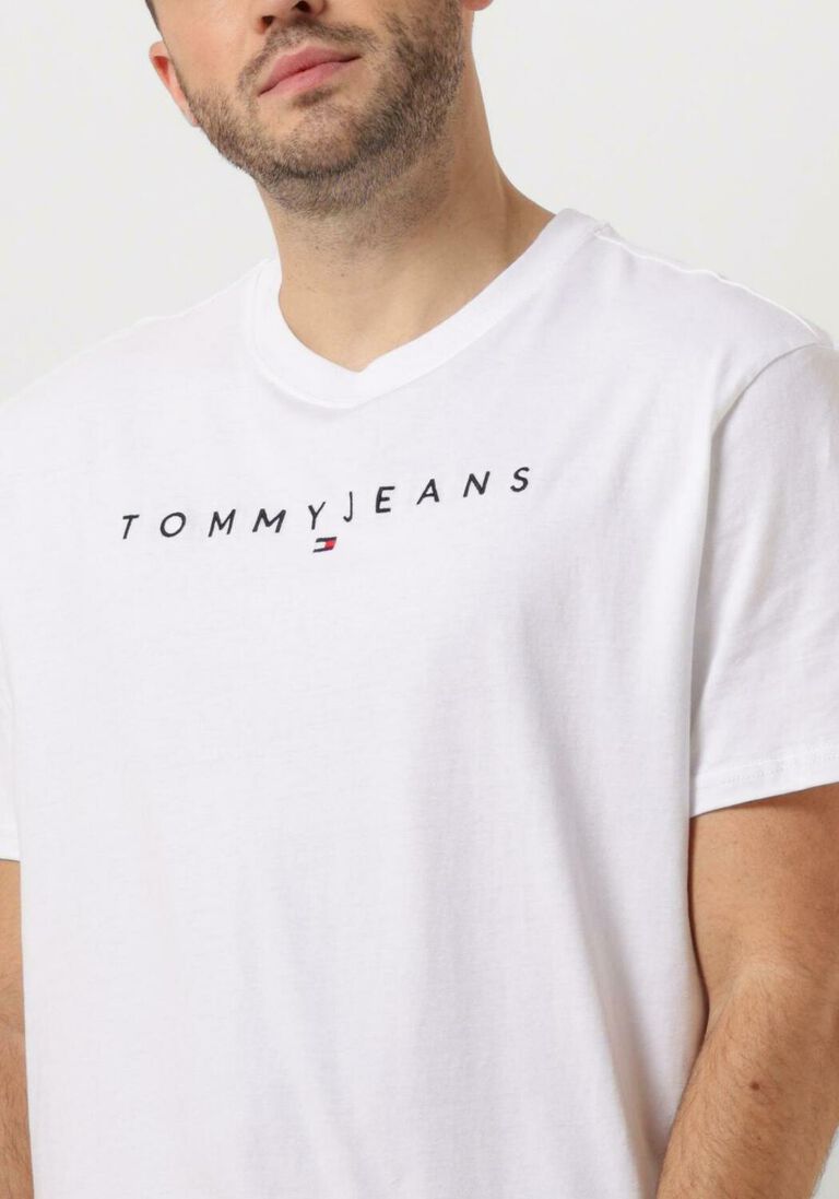 TOMMY JEANS witte tommy jeans t-shirt tjm reg linear logo tee ext