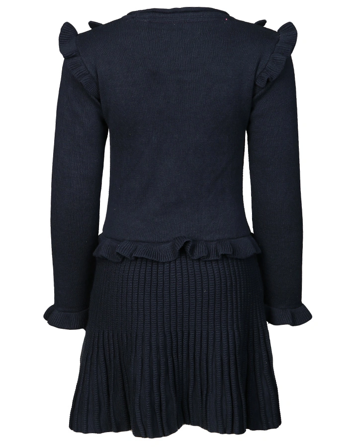 Strick-Kleid TYA mit Rüschen in dunkelblau