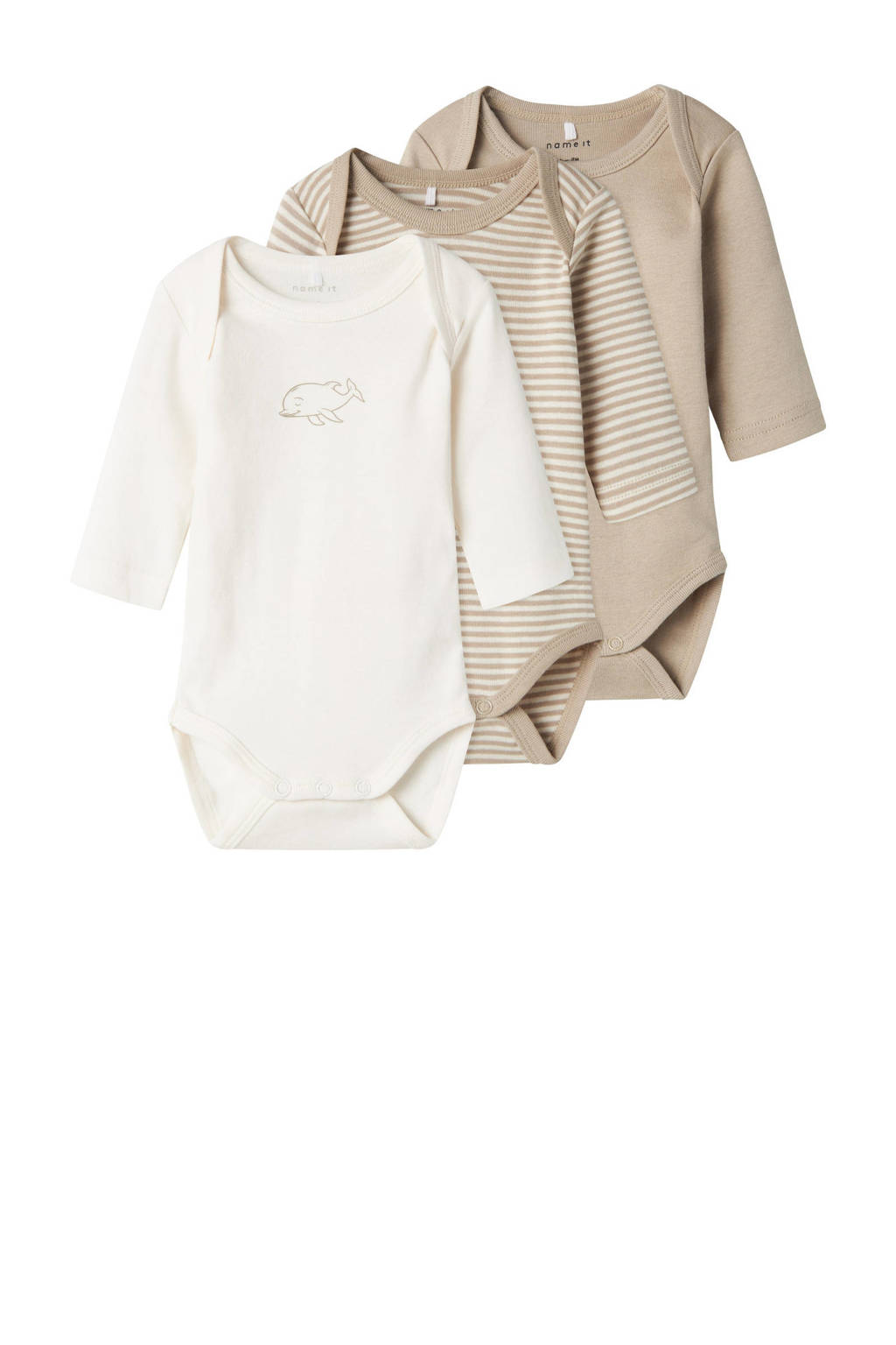NAME IT romper NBNBODY - set van 3 beige/ecru