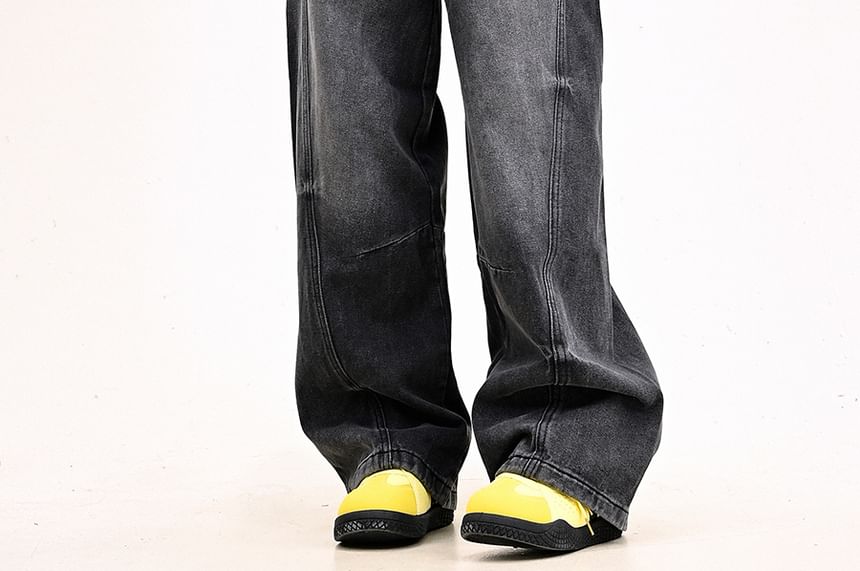Moon City - High Waist Washed Wide Leg Jeans