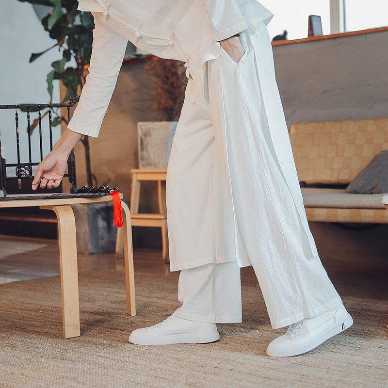 Blueforce - Mid Rise Plain Mock Two Piece Straight Leg Broek