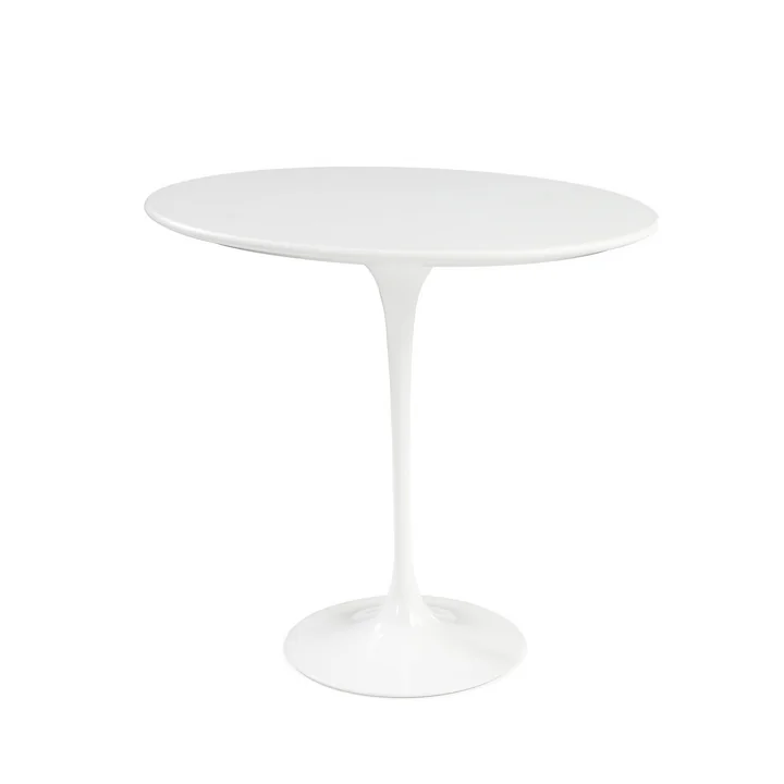 Knoll - Saarinen Tulip Beistelltisch rund, H 52 x Ø 41 cm, Laminat weiss / weiss