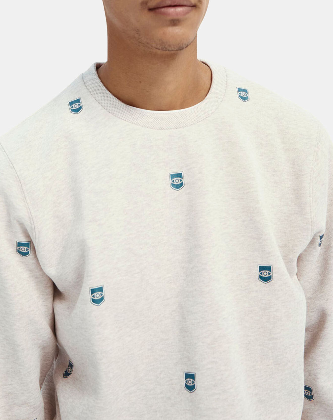 Scotch & Soda Sweat Allover imprimé  blanc/bleu