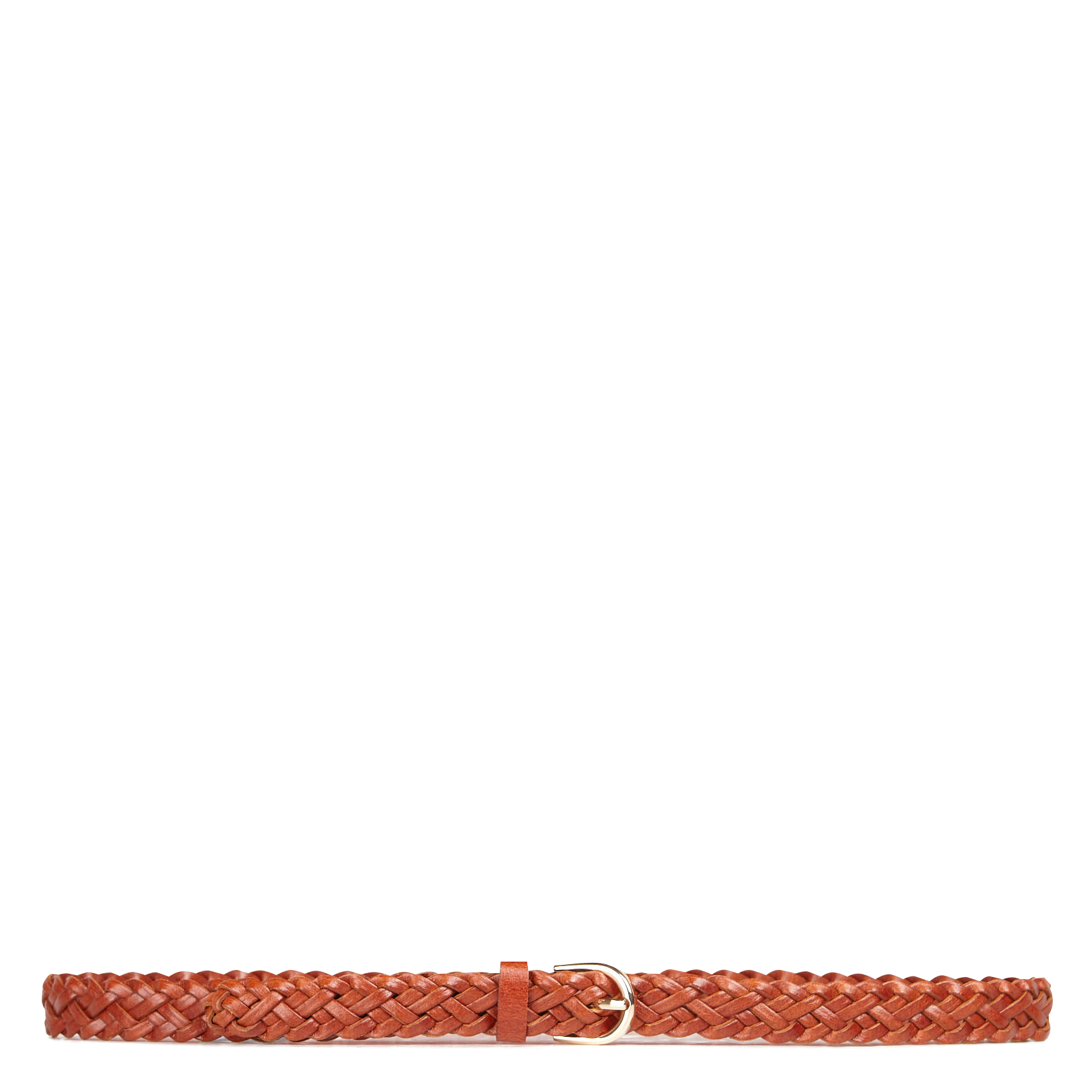 Ceinture tressée en cuir | Marron
