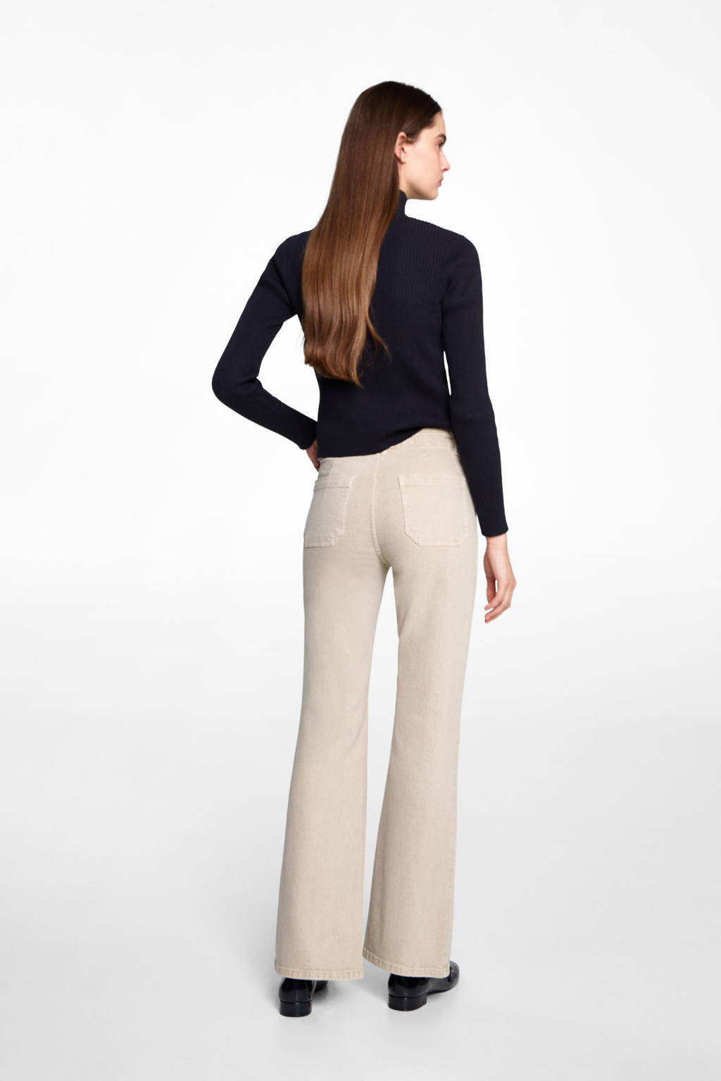 MANGO TEEN flared casual broek beige