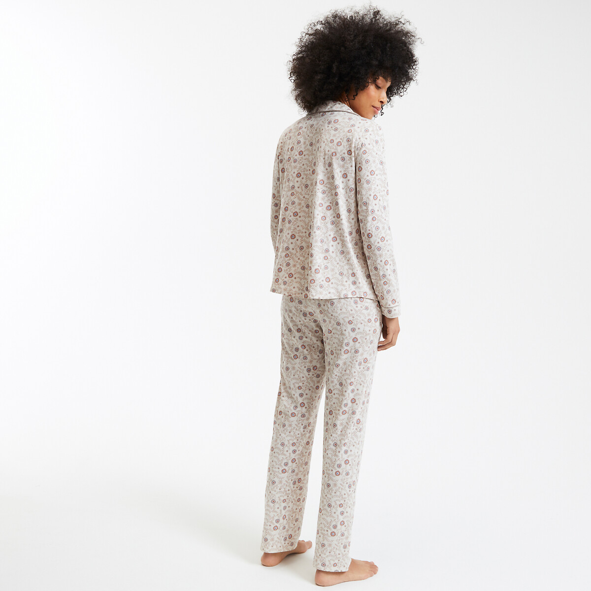 COLEÇÕES LA REDOUTE<br>Pijama com estampa floral em malha de algodão