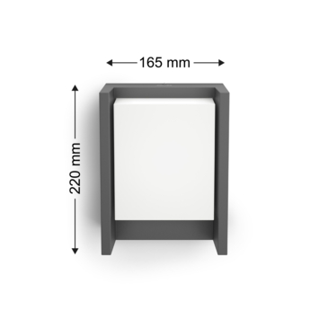 Philips buitenlamp Arbour met bewegingsensor antraciet 3,8W 800 lm