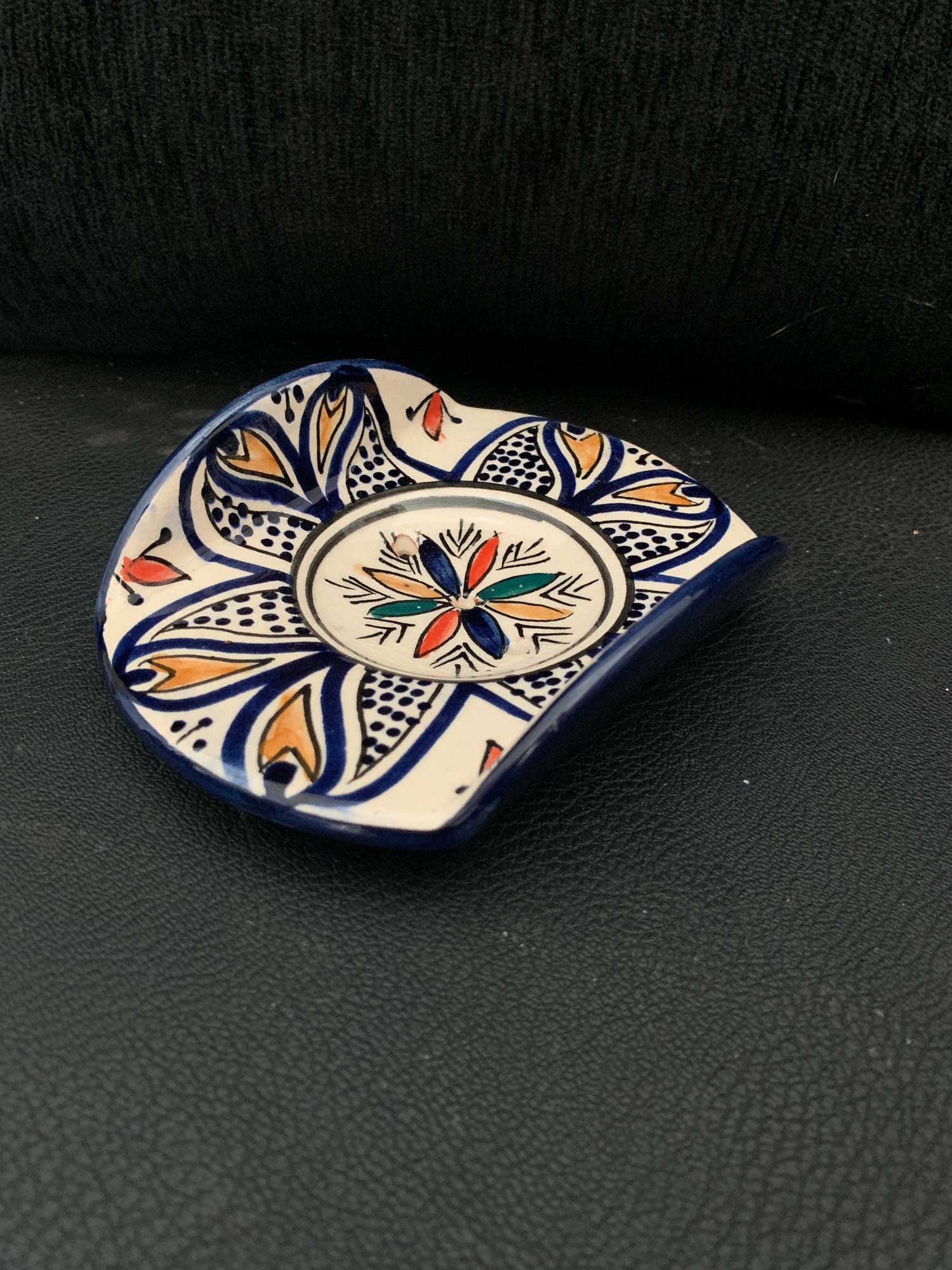Keramik-Seifenschale, blau, multicolor, B 10 cm, L 13 cm, H 4 cm von fischer's lagerhaus
