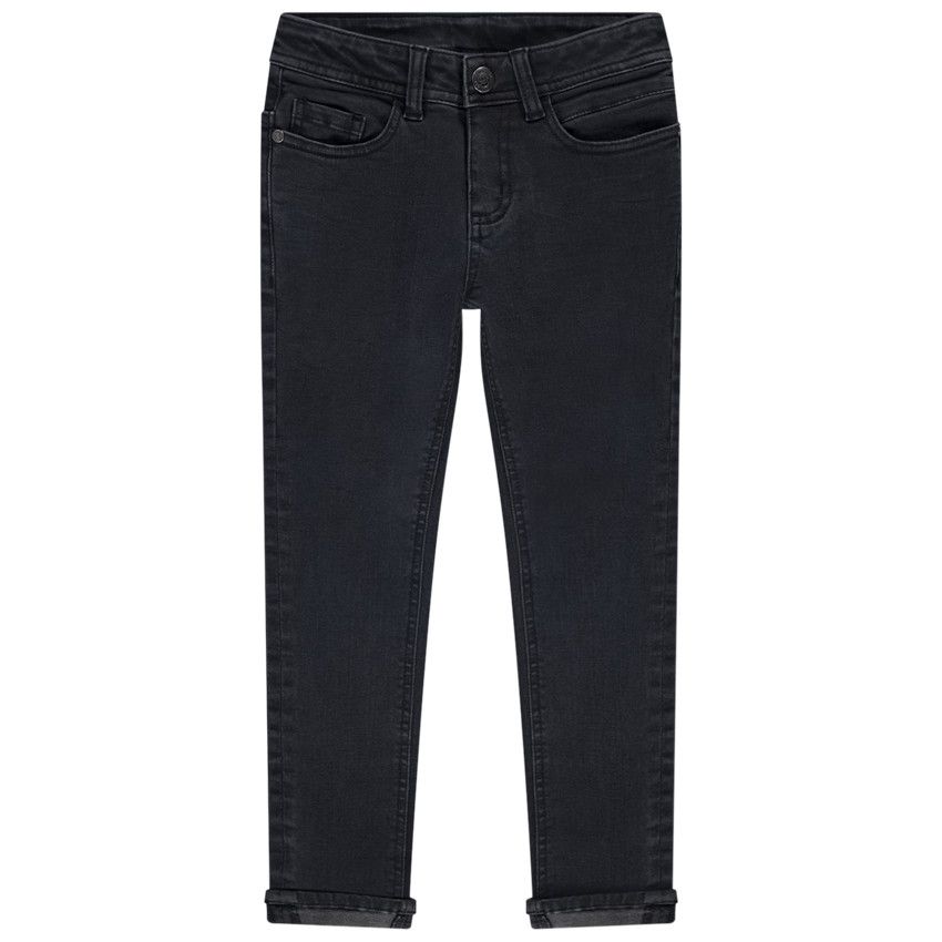 Jean slim en denim uni pour garçon - Gris foncé