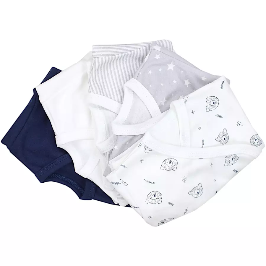 TupTam Baby Langarm Wickelshirt 5er Set grau