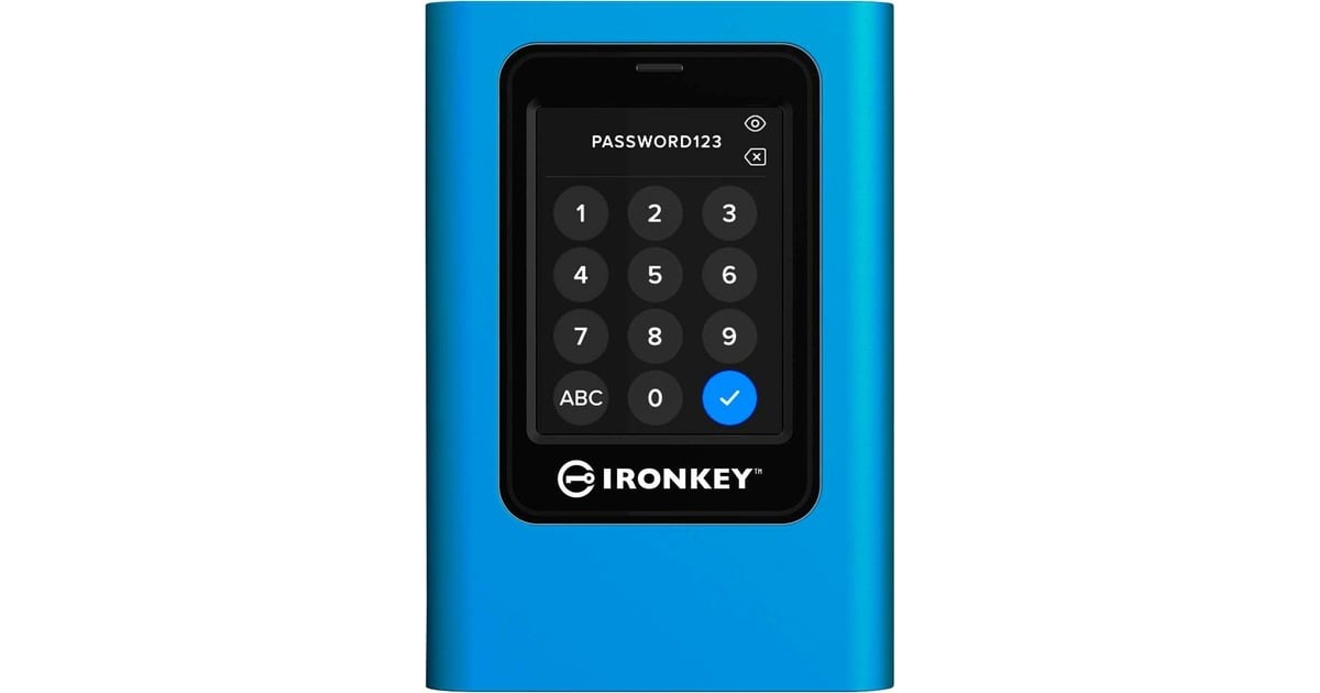KingstonIronKey Vault Privacy 80 3.84 TB externe SSD  (Blauw/zwart, IKVP80ES/3840G, USB-C)