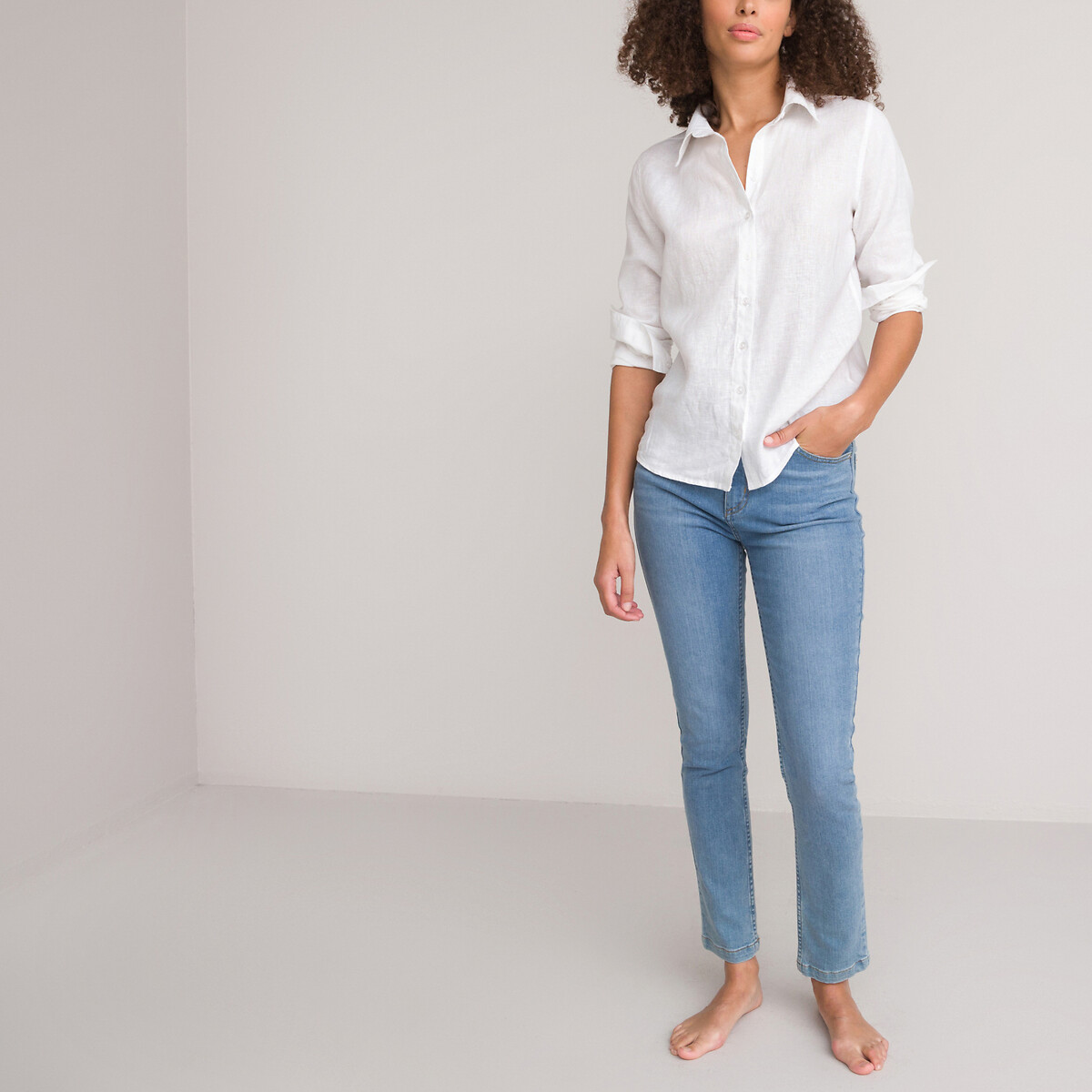 COLEÇÕES LA REDOUTE<br>Camisa de linho de manga comprida