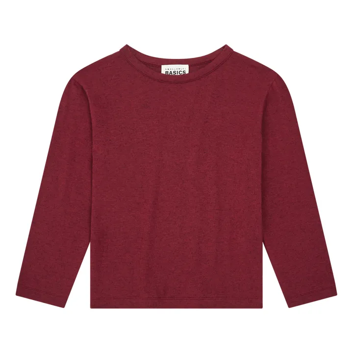 SMALLABLE BASICS T-Shirt Fille Manches Longues Jersey Coton Bio | Bordeaux