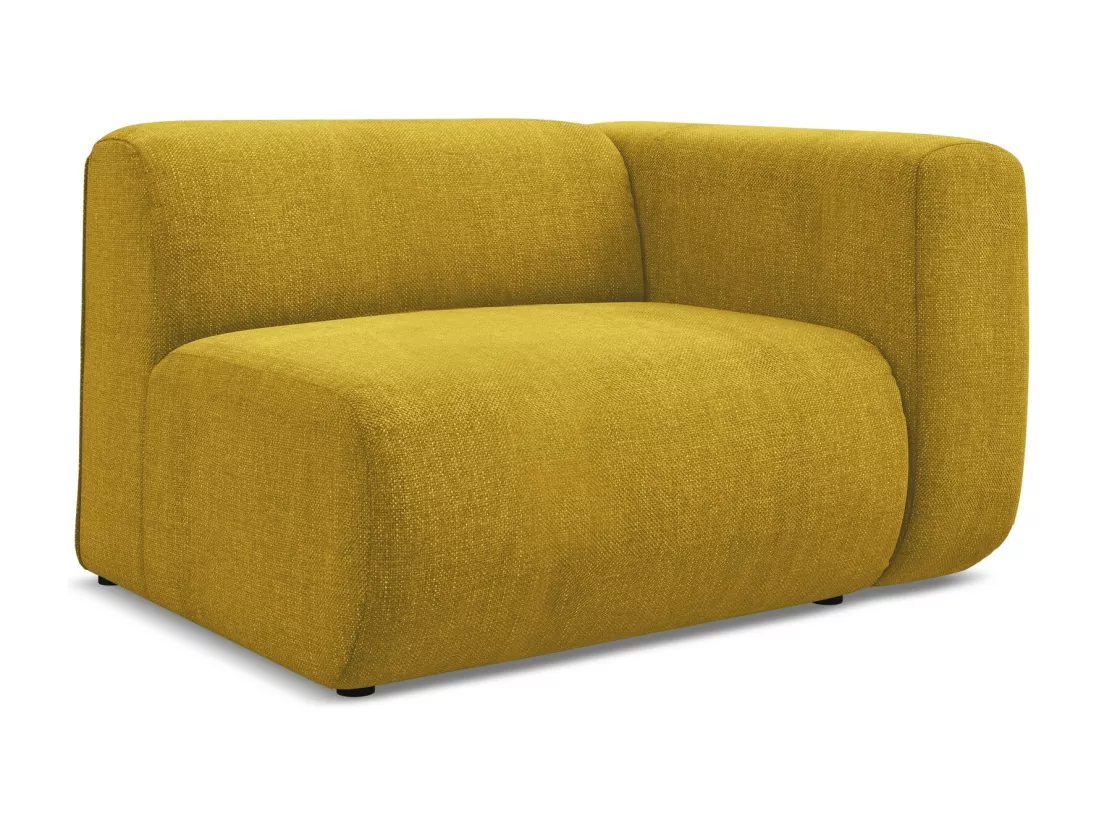 Module avec accoudoirs droit en tissu chenille - moutarde - EKAHI