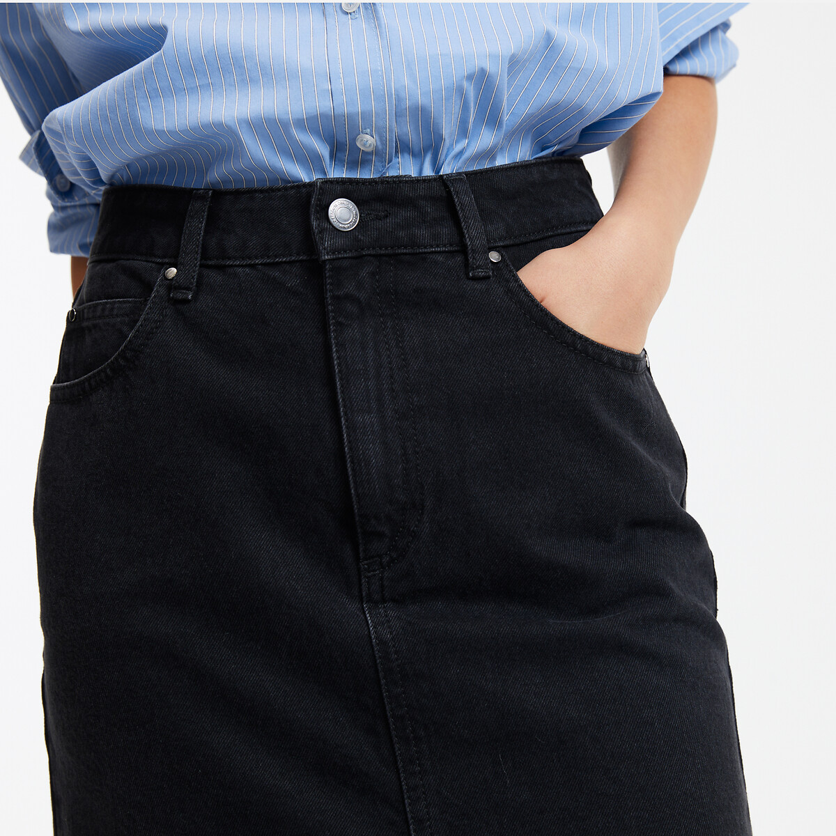 COLEÇÕES LA REDOUTE<br>Saia longa reta em jeans