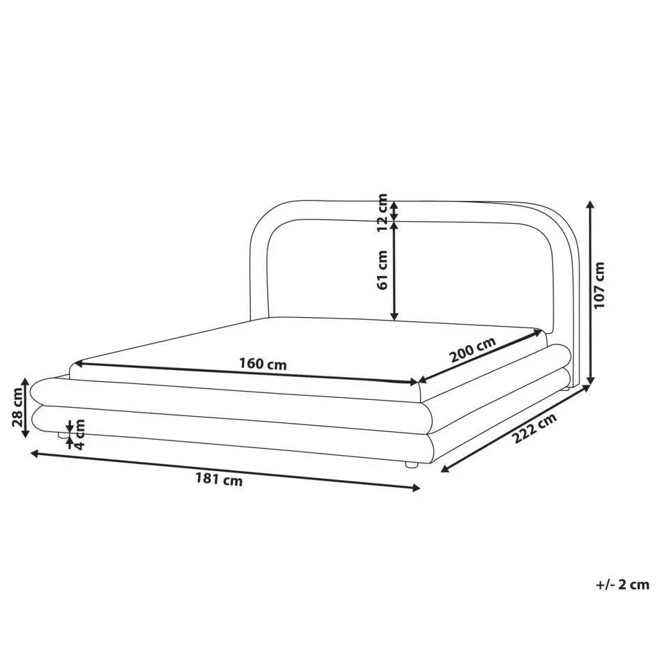 LAVARDENS - Bed - Taupe - 160 x 200 cm - Kunstlinnen