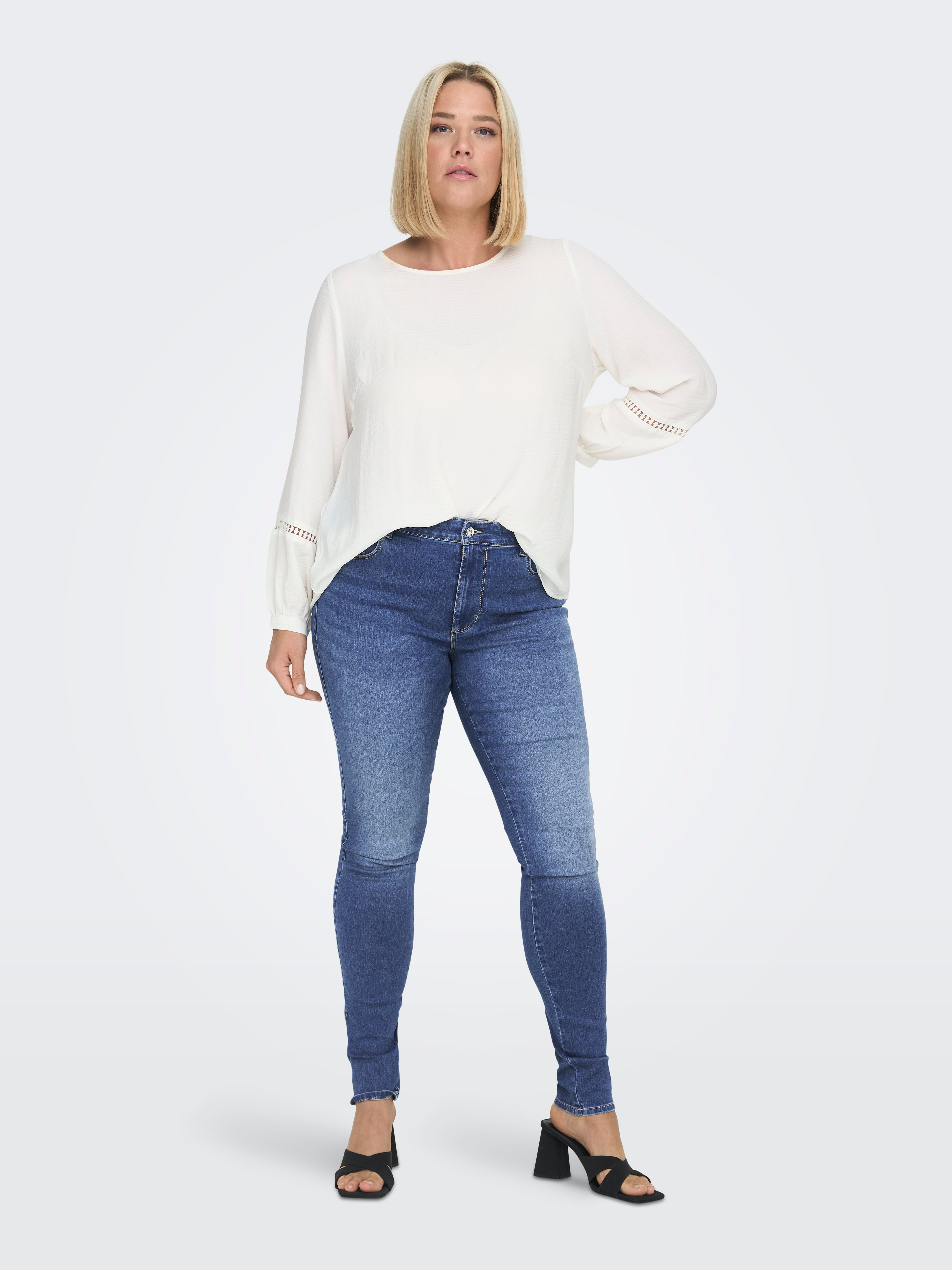 CARAUGUSTA Hohe Taille Skinny Fit Jeans Light Medium Blue Denim