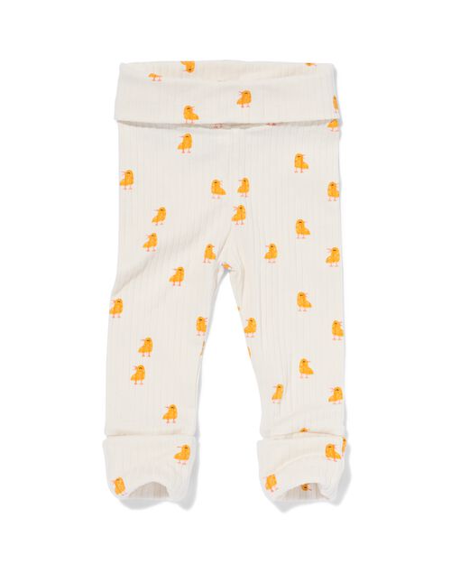 legging évolutif bambou côtelé pour nouveau-né  blanc cassé