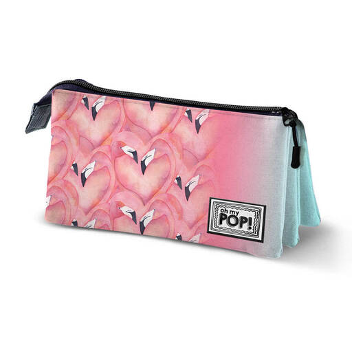 Estojo Triplo Oh My Pop! Flamingo