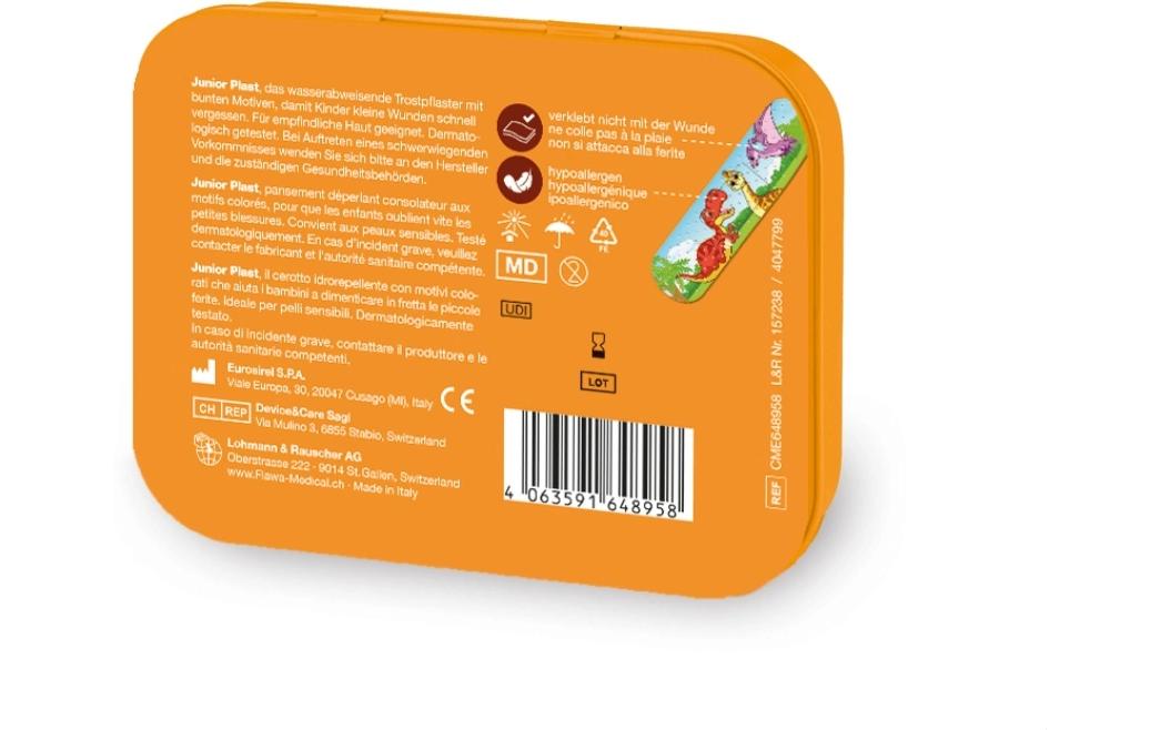 Pflaster Junior Dinos 20 Stück assortiertLustige Pflasterbox für Kinder