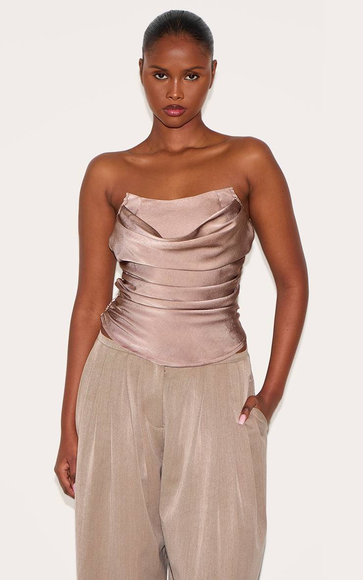 Champignon Corset Froncé En Satin