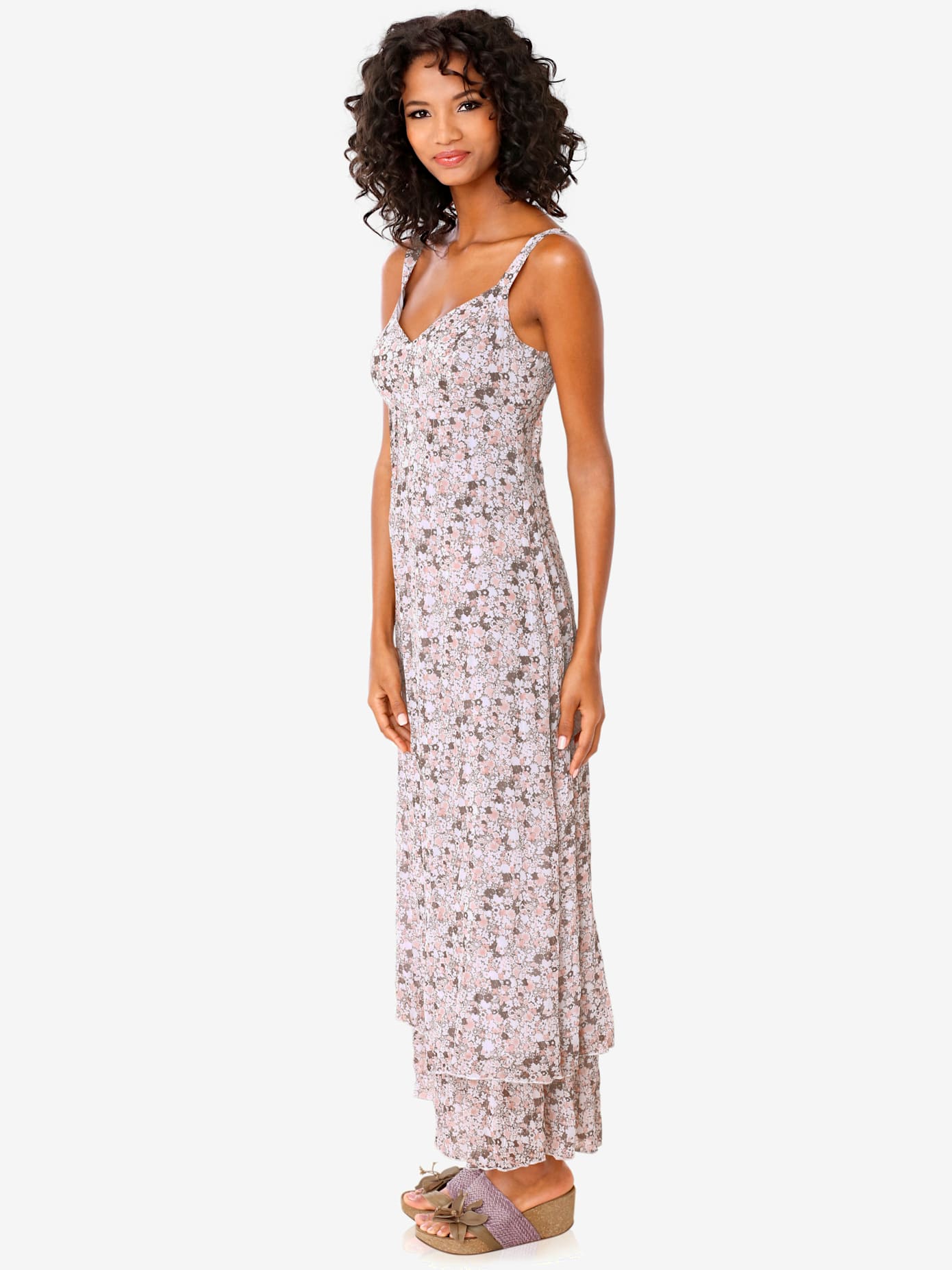 Robe longue look romantique