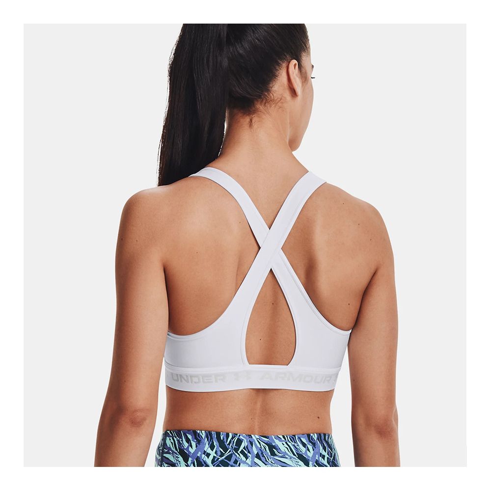 Under Armour CROSSBACK MID - Brassière Femme white