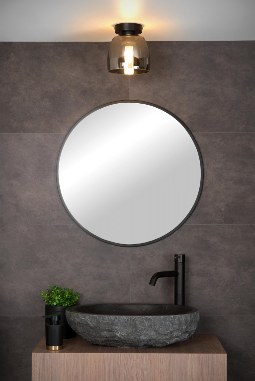 Lucide Tyler plafondlamp Ø16.1 badkamer IP44 zwart