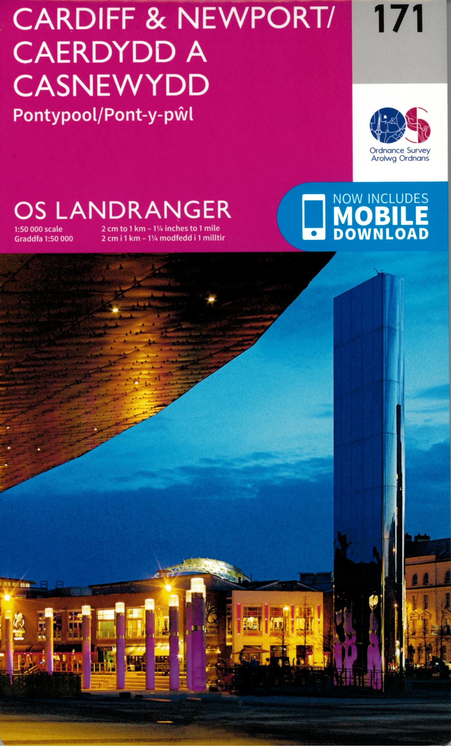 ORDNANCE SURVEY - 171 GB CARDIFF NEWPORT 1 50 000