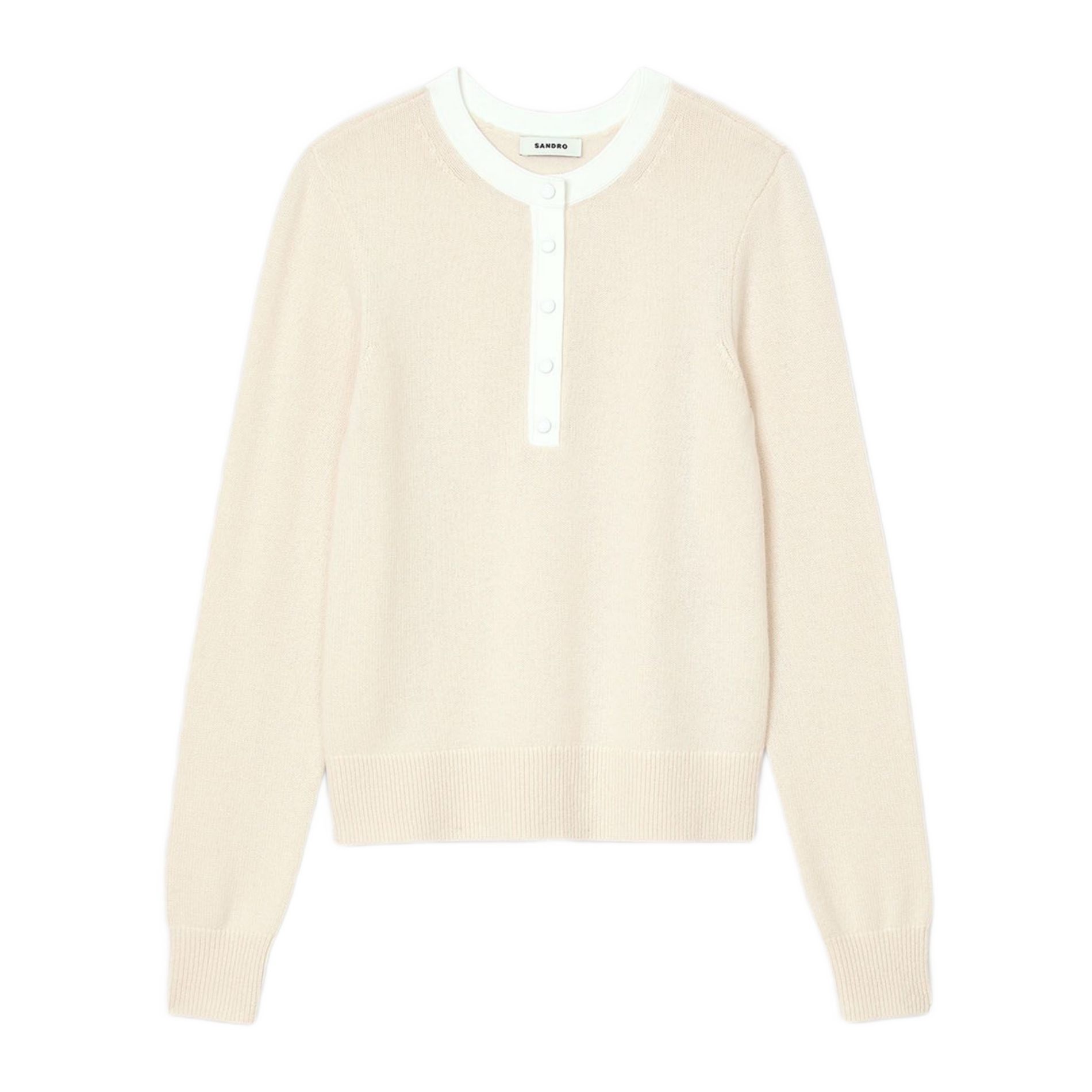 Pull bicolore en laine et cachemire | Beige